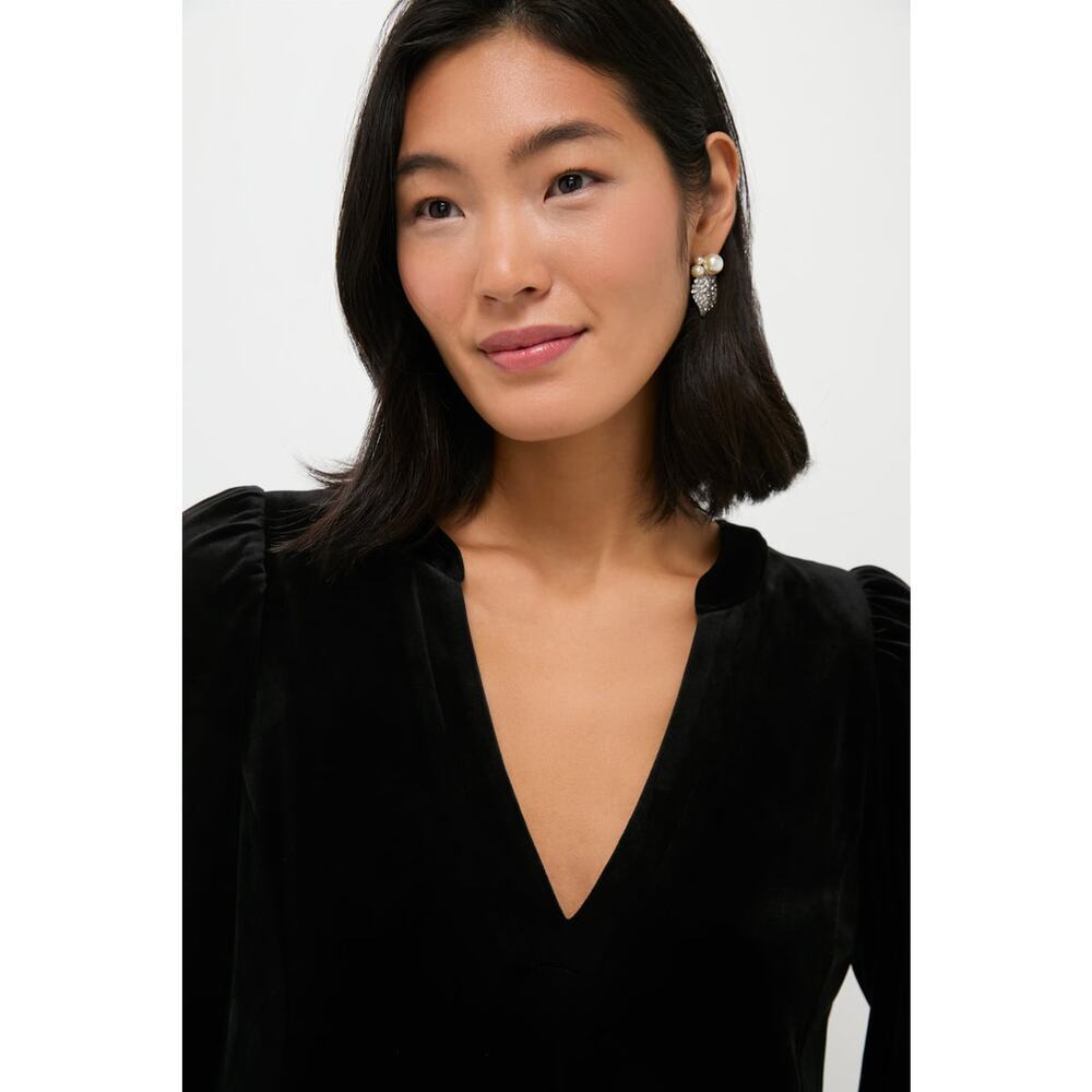 Tuckernuck Pomander Place Kenzo Black Velvet Mini Dress L - Picture 2 of 14
